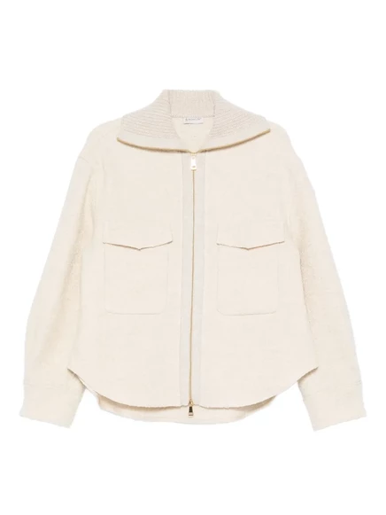 Куртка Moncler с клапаном и карманом на молнии neutrals