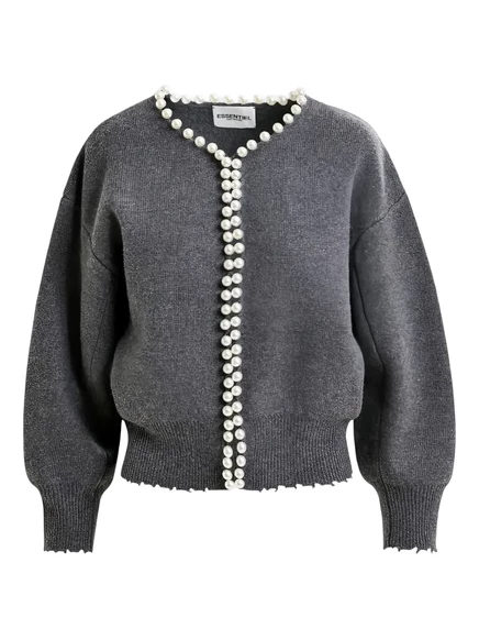 Женский кардиган Essentiel Antwerp с жемчугом, серый
