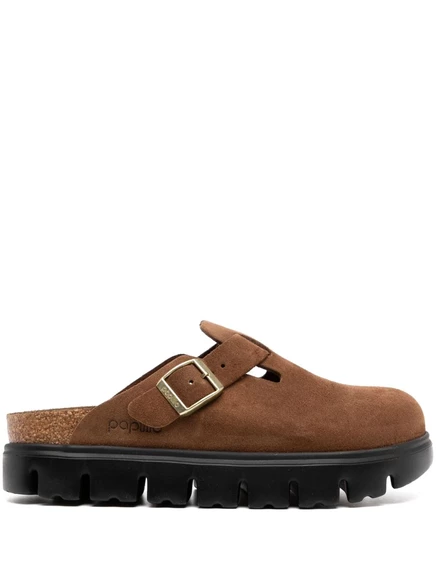 Женские сабо Birkenstock Boston кожаные, коричневые