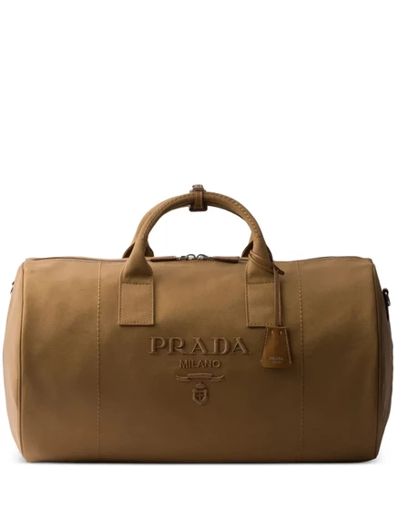 Унисекс сумка Prada с тиснением логотипа, коричневая