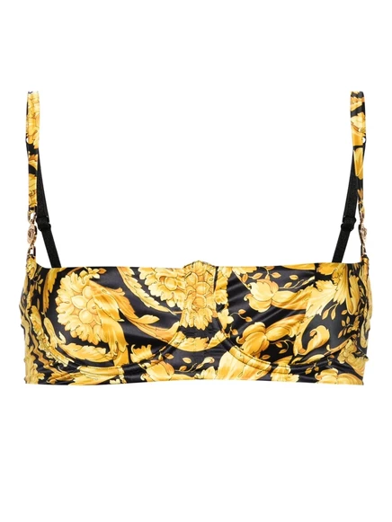 Бюстгальтер-балконет с принтом Versace Barocco black