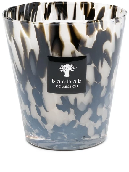 Свеча baobab collection max 16 в черном стекле с абстрактным принтом
