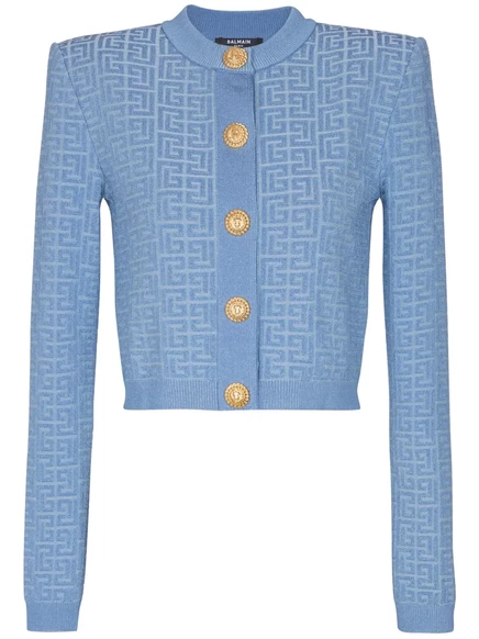 Женский кардиган Balmain PB Labyrinth укороченный, лазурный