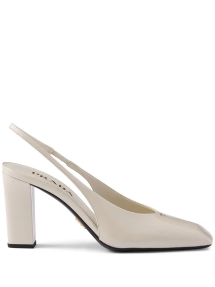 Женские туфли-слингбэки Prada 85 мм, молочные