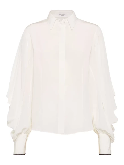 Шелковая рубашка Brunello Cucinelli white