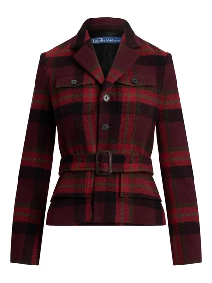 Клетчатый пиджак Polo Ralph Lauren с поясом red