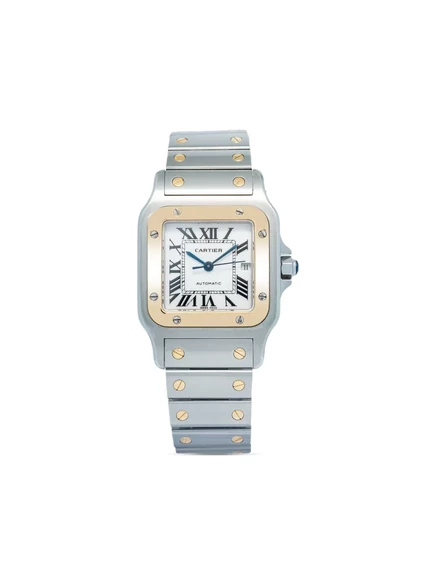 Мужские часы Cartier Santos 29 мм сталь/золото, белые