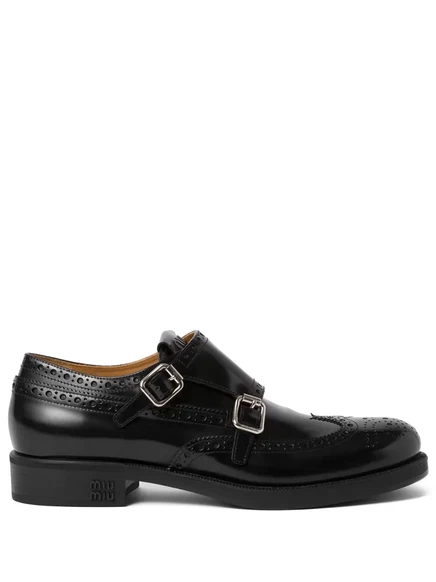 Женские броги Miu Miu x Church's кожаные, черные