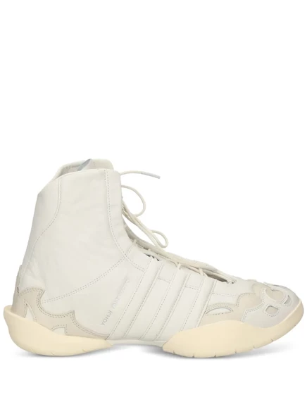 Унисекс кроссовки Y-3 Regu 2002 Hi кожаные высокие, белые