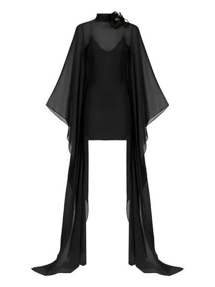 Мини-платье Taller Marmo Lanzarote, украшенное цветами black
