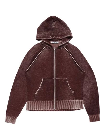 Мужское худи на молнии Acne Studios, коричневое