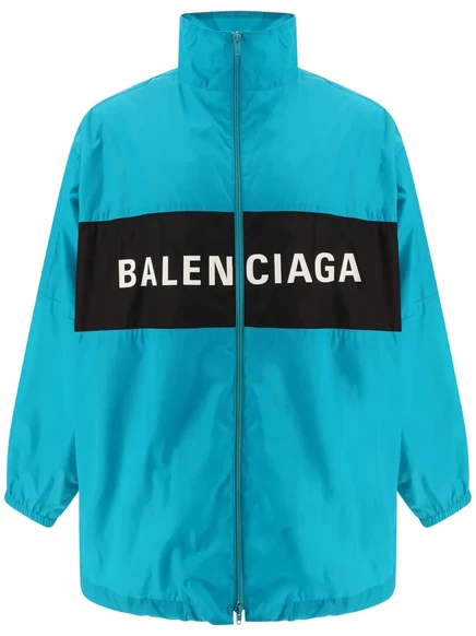 Мужская ветровка Balenciaga с логотипом, электрический синий