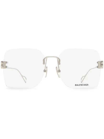 Женские очки Balenciaga BB без оправы, серебристые