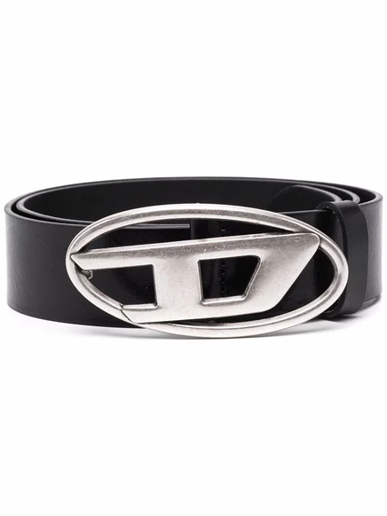 Ремень Diesel 1DR с пряжкой-логотипом, черный