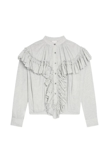 Женская рубашка Dries van Noten с рюшами, серая