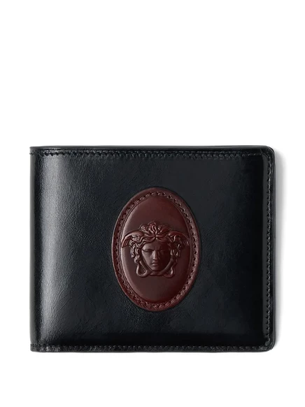 Мужской кожаный кошелек Versace, черный