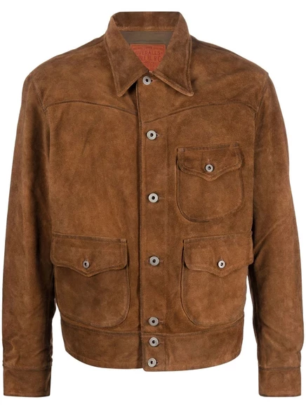 Мужская рубашка-жакет Ralph Lauren RRL из замши, коричневая