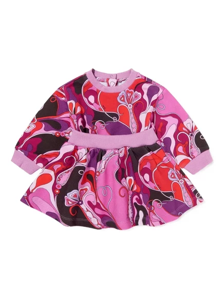 Детское платье с рисунком PUCCI Junior pink