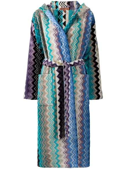 Халат с капюшоном и поясом от Missoni Home Giacomo blue