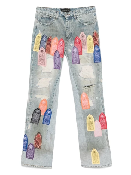 Мужские джинсы Who Decides War Arched Distressed, синие