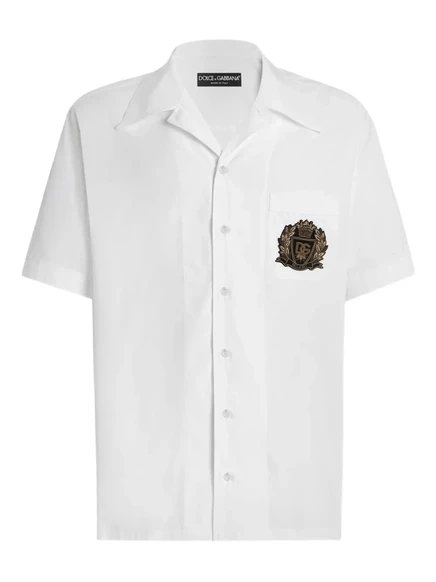 Мужская рубашка Dolce & Gabbana с логотипом, белая