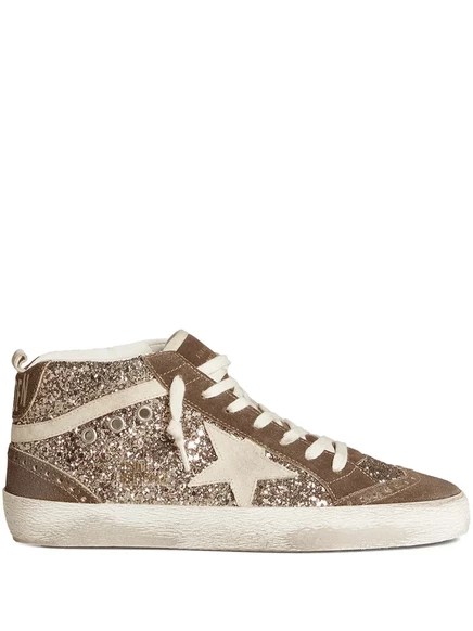Женские высокие кеды Golden Goose Mid Star замшевые, коричневые