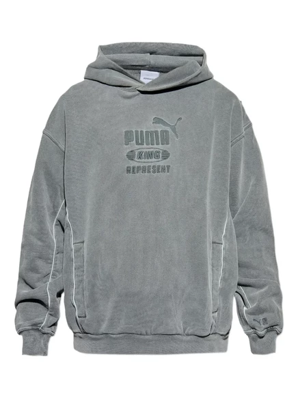 Мужское худи Puma x Represent с вышитым логотипом, серое