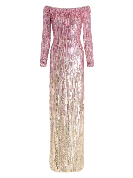 Женское макси-платье Jenny Packham Marnie с пайетками, нейтральное