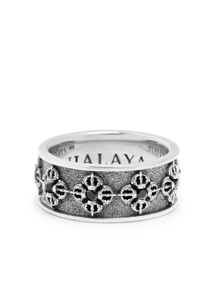 Мужское кольцо Nialaya Jewelry Dorje с тиснением, серебристое