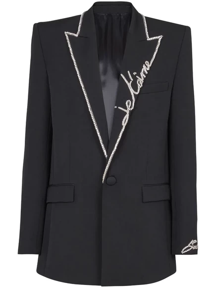 Мужской пиджак Balmain Love Letter из шерсти ягненка, черно-белый