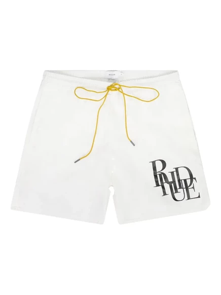 Мужские плавательные шорты RHUDE с логотипом, белые