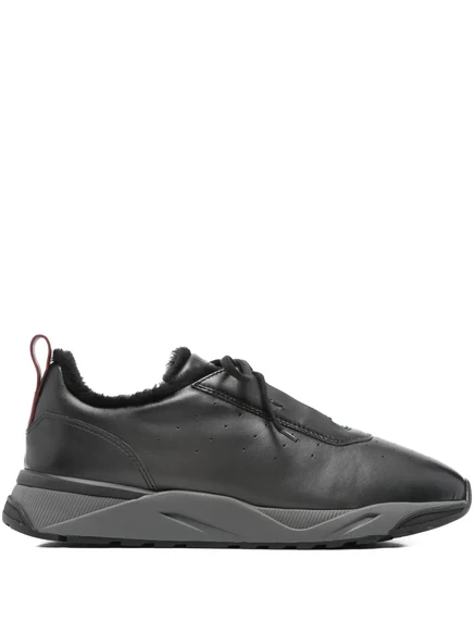 Мужские кроссовки Santoni кожаные, черные