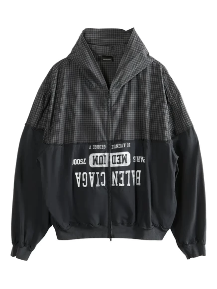 Клетчатая рубашка с панелями от Balenciaga black