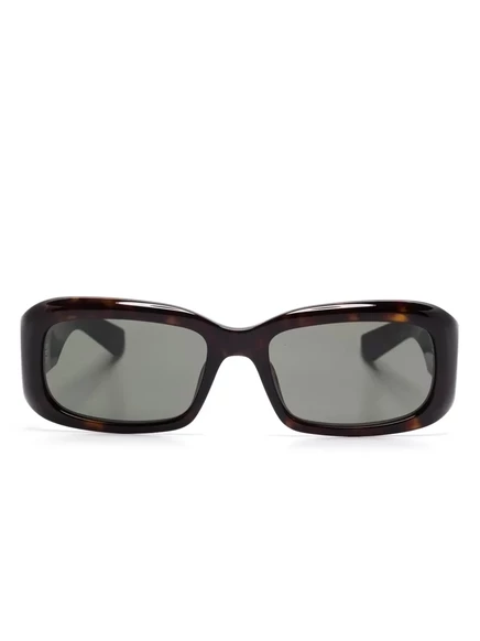 Унисекс солнцезащитные очки Saint Laurent Eyewear прямоугольные, коричневые
