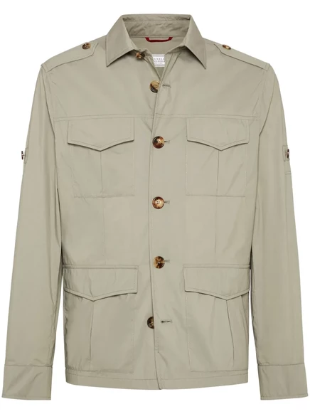 Водонепроницаемая куртка-рубашка Brunello Cucinelli neutrals