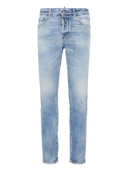 Мужские джинсы DSQUARED2 с нашивкой-логотипом, синие
