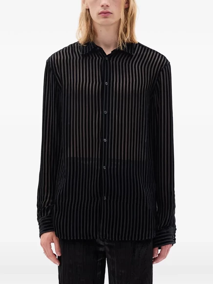 Мужская полосатая рубашка Ann Demeulemeester, черная