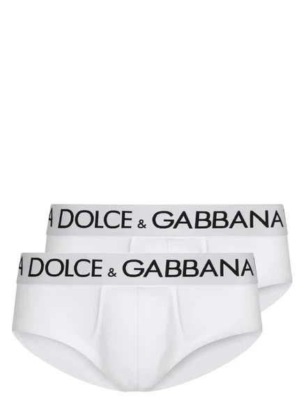 Мужские брифы Dolce & Gabbana, 2 шт., с логотипом, белые