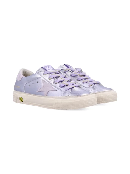 Кроссовки для детей Golden Goose Kids кожаные со звездой, фиолетовые