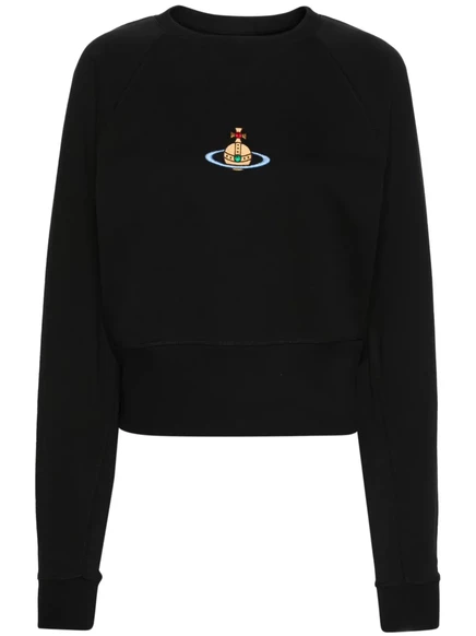 Женский свитшот Vivienne Westwood Orb с вышивкой, черный