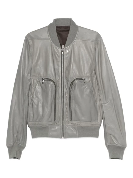 Мужская кожаная куртка Rick Owens Bauhaus Flight, серая