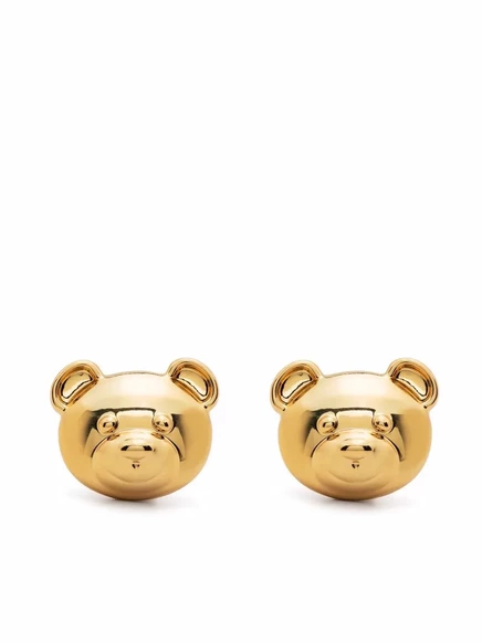 Серьги-клипсы с плюшевым мишкой Moschino gold