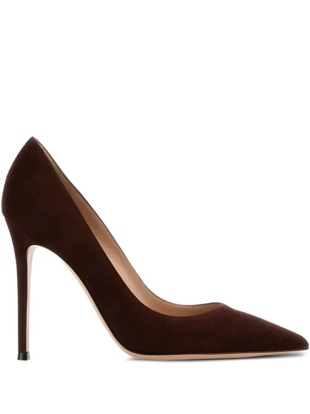 Замшевые туфли-лодочки с острым носком Gianvito Rossi 105 мм Gianvito 105 brown