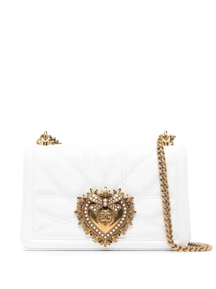 Стеганая сумка через плечо Dolce & Gabbana medium Devotion white