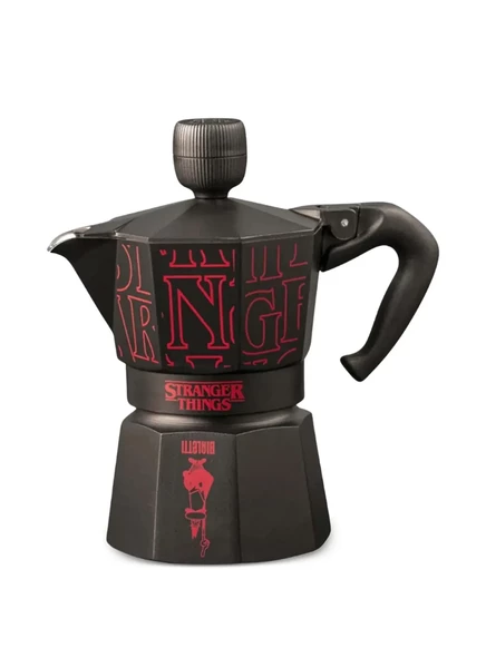 Гейзерная кофеварка Bialetti Stranger Things, черно-красная