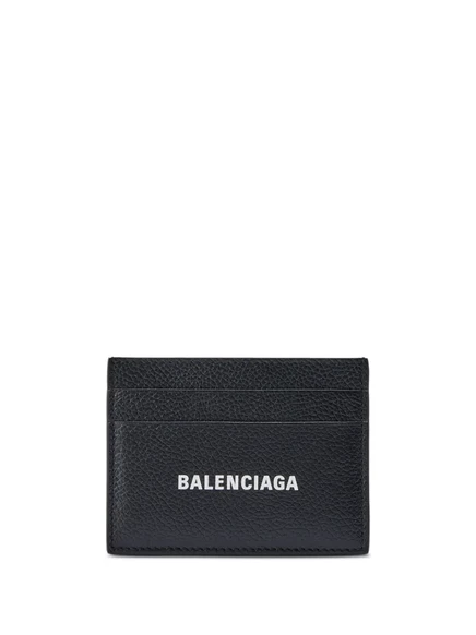 Мужской кардхолдер Balenciaga Cash с тиснением логотипа, черный
