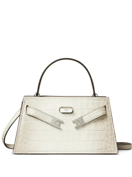 Женская сумка-тоут Tory Burch Lee Radziwill тиснёная, белая