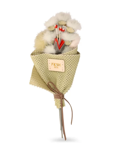 Брошь Fendi «Flower Bouquet», бежевая