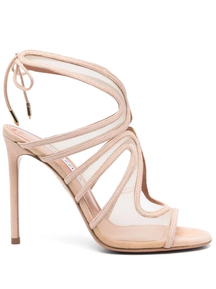 Босоножки с вырезом Aquazzura 110 мм neutrals