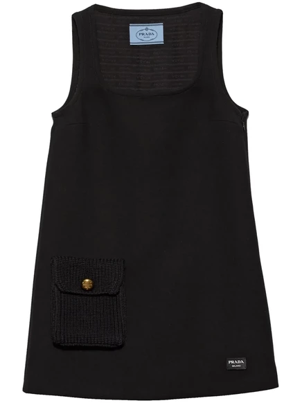 Мини-платье Prada Natté black